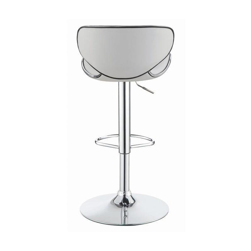 Edenton White & Chrome Adjustable Height Bar Stools (Set Of 2)