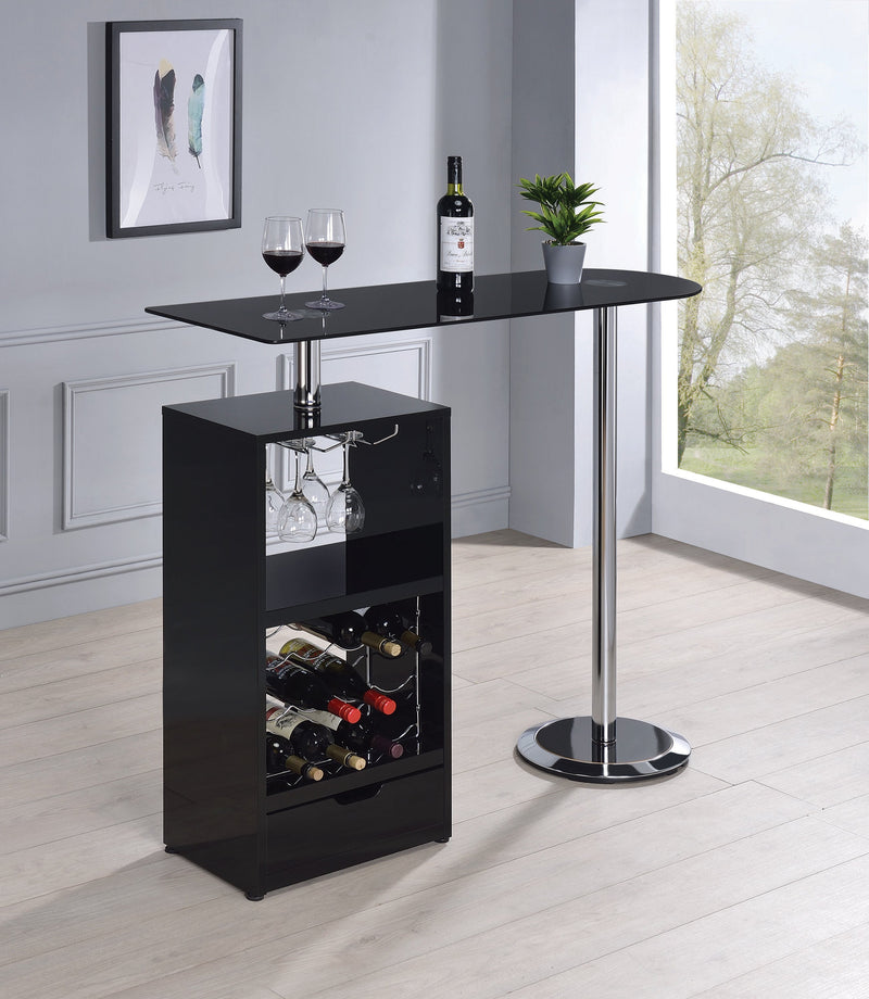 Koufax Glossy Black Bar Table