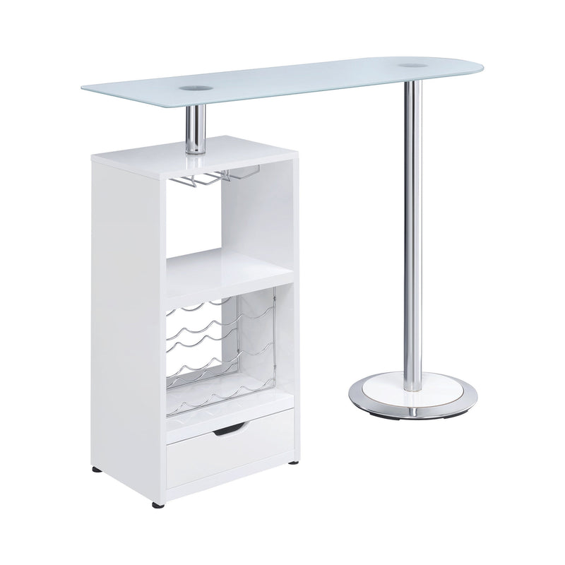 Koufax Glossy White Bar Table