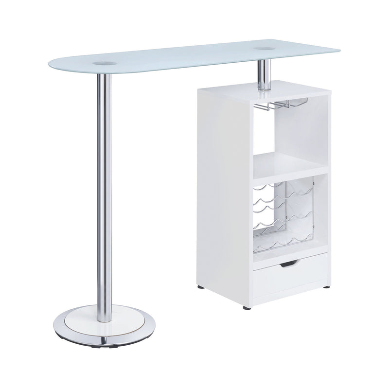 Koufax Glossy White Bar Table