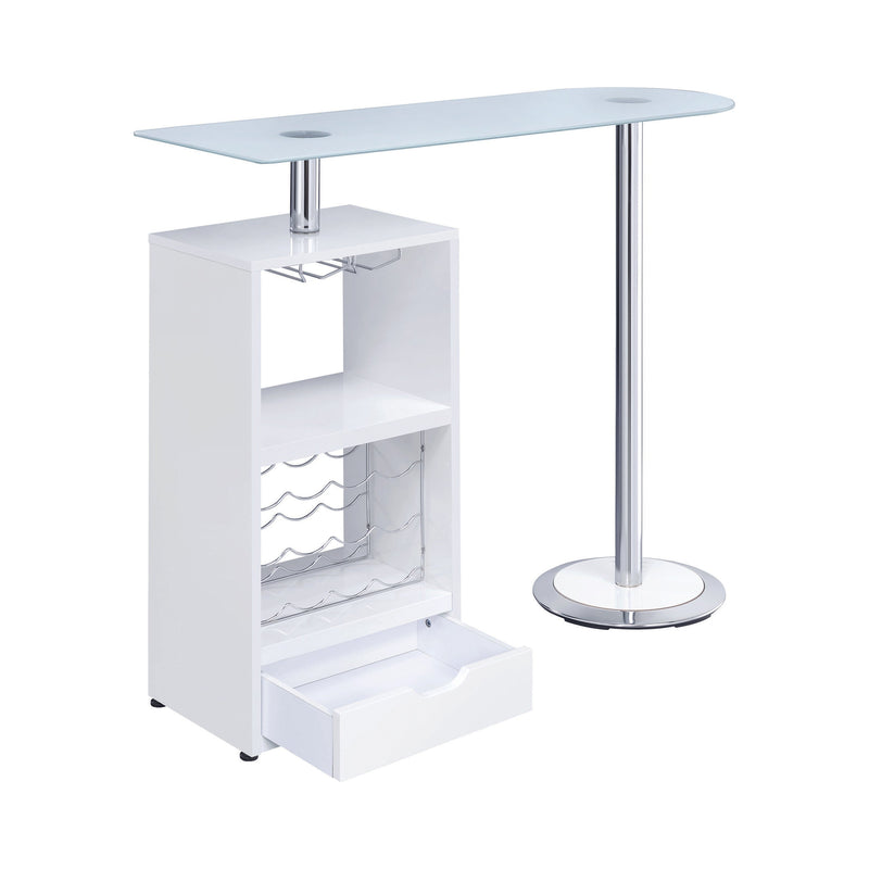 Koufax Glossy White Bar Table