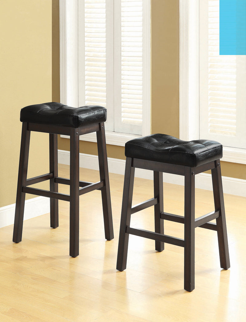 Donald Black & Cappuccino Counter Height Stools (Set Of 2)