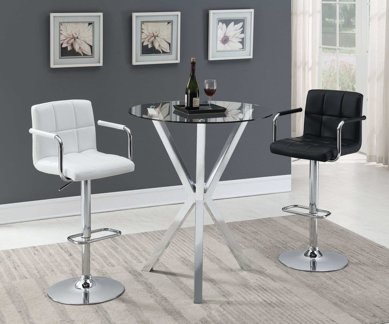 Brad - Chrome - Adjustable Bar Stool w/ Arms - Ornate Home