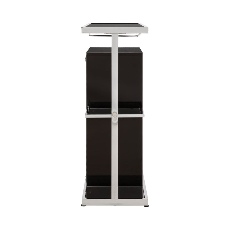 Zinnia Glossy Black & White 2 Tier Bar Unit