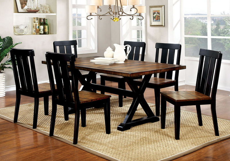 Alana Antique Oak & Black Dining Table