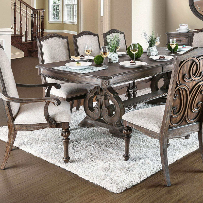 Arcadia - Rustic Brown & Ivory - Arm Chair (Set of 2) - Ornate Home