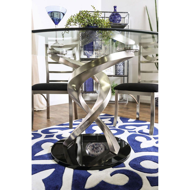 Roxo Silver & Black Dining Table