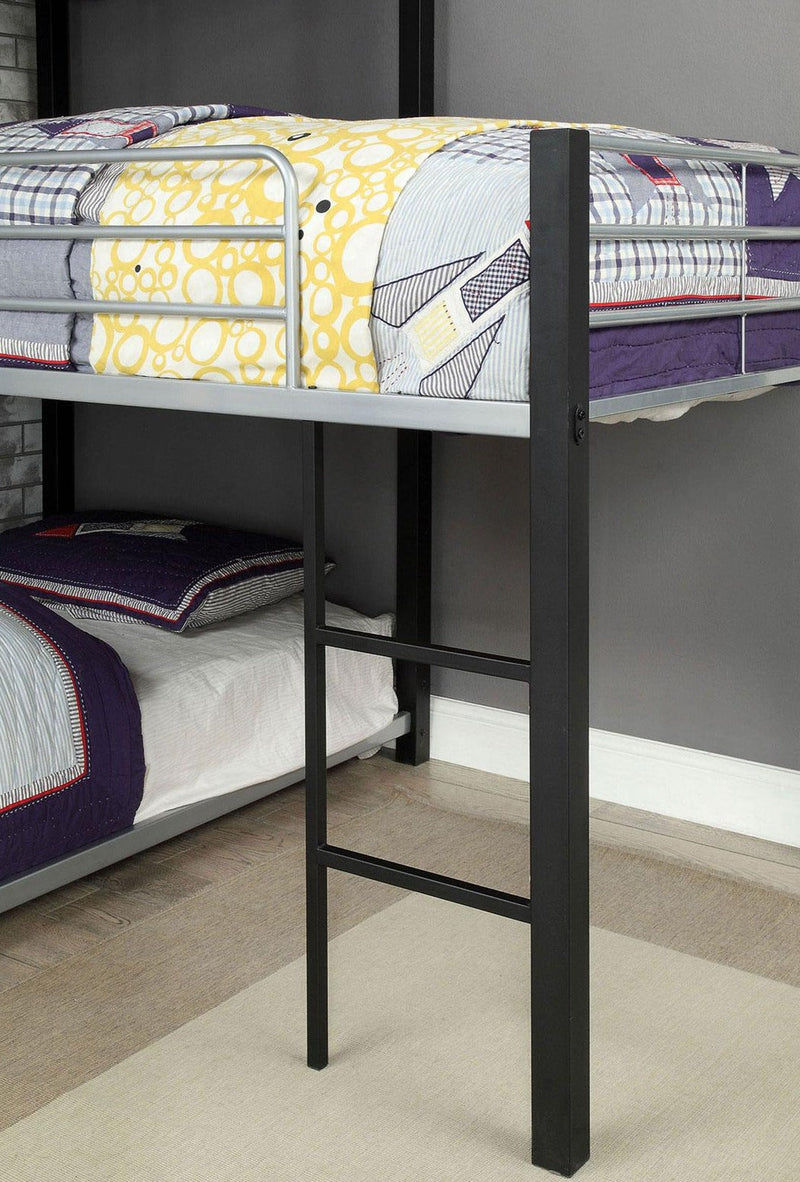 Aubrey Antique Black Twin Triple Decker Bunk Bed