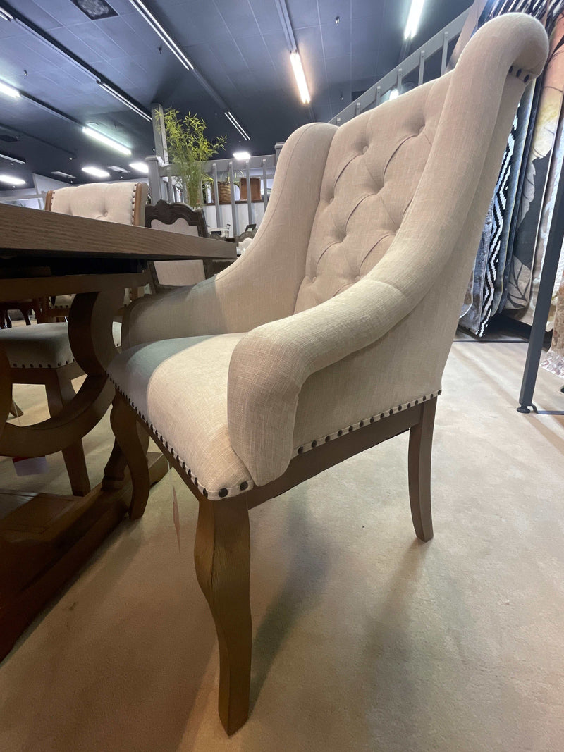 Brockway -  Cream & Barley Brown - Arm Chairs  (Set of 2) - Ornate Home