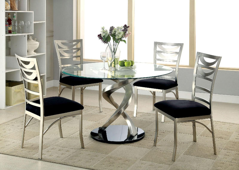 Roxo Silver & Black Dining Table