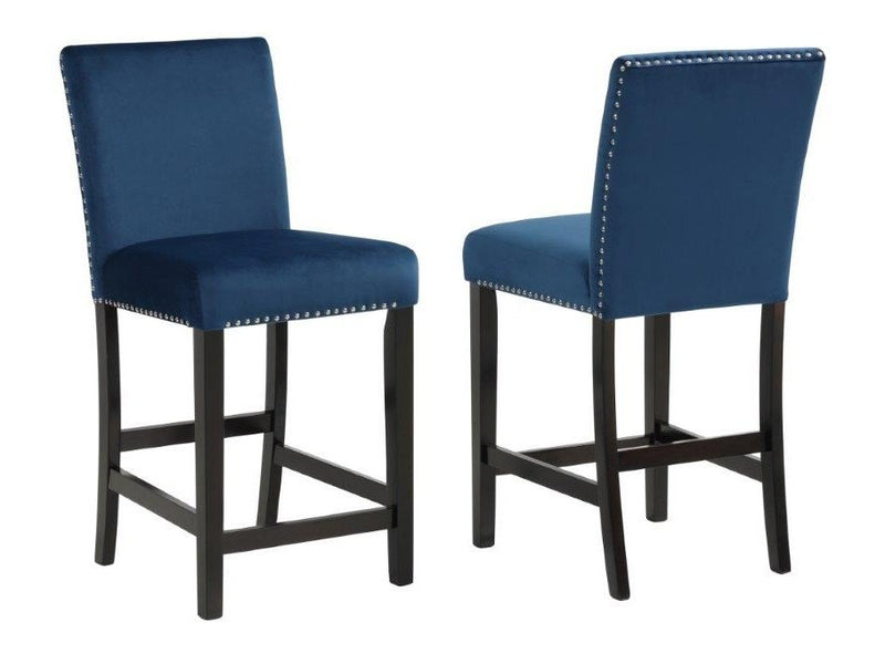 Lennon Royal Blue Velvet Counter Height Dining Chair (Set of 2)