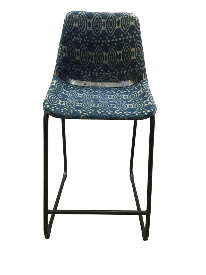 Rinconia - Blue & Matte Black - Counter Height Stools (Set Of 2) - Ornate Home