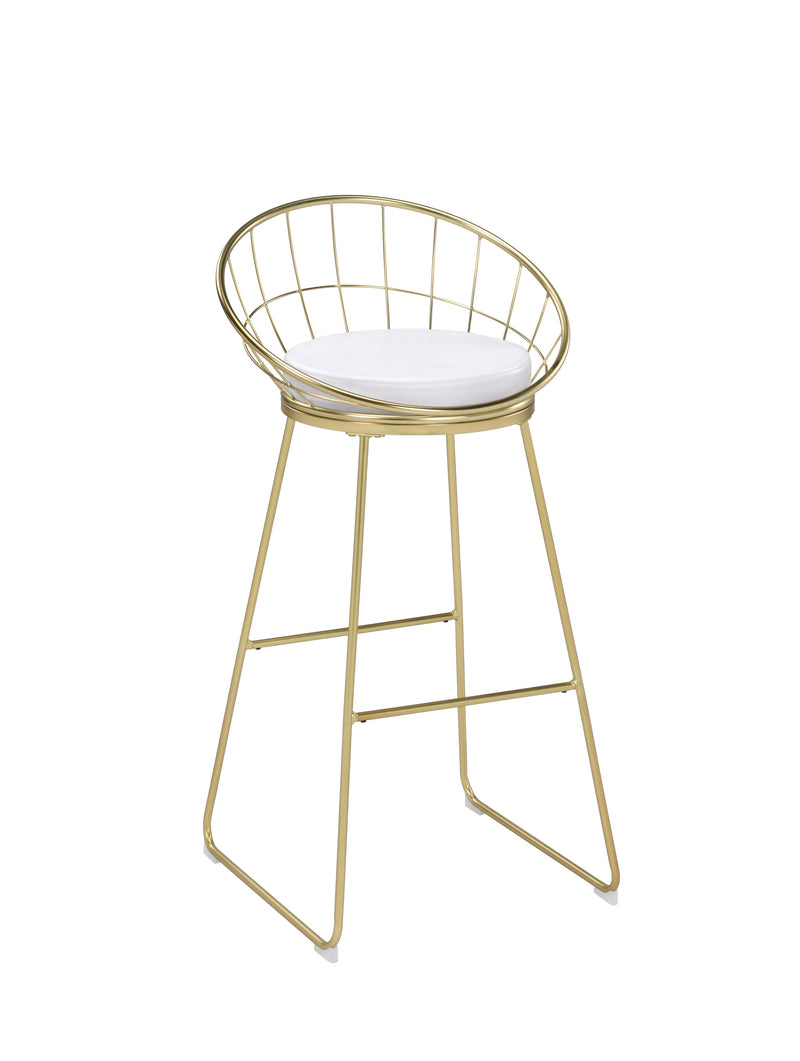 Dione - White & Matte Brass - Bar Stools (Set Of 2) - Ornate Home