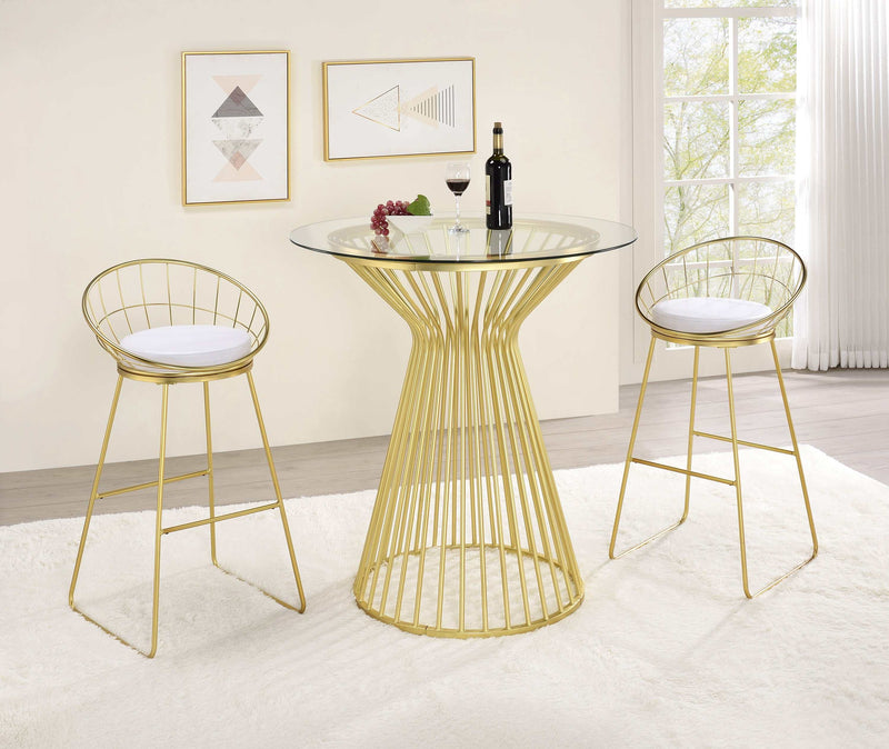 Dione - White & Matte Brass - Bar Stools (Set Of 2) - Ornate Home