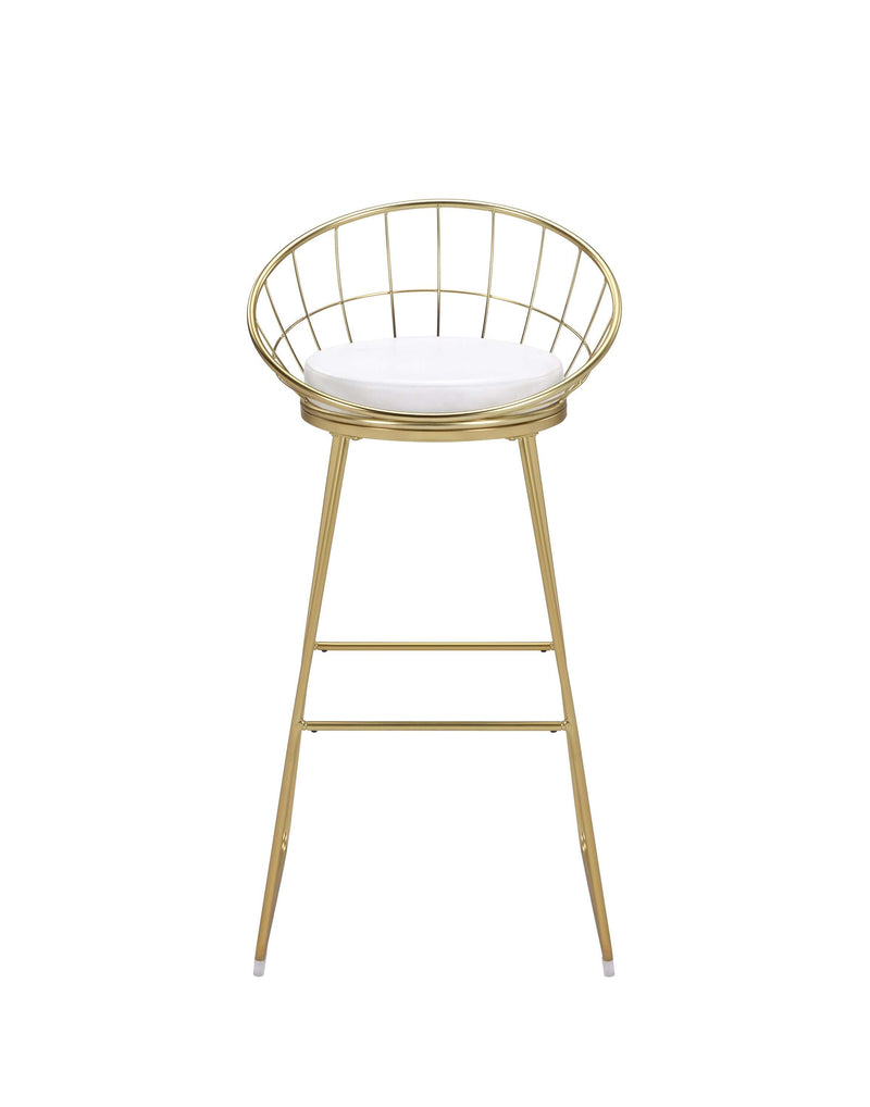 Dione - White & Matte Brass - Bar Stools (Set Of 2) - Ornate Home