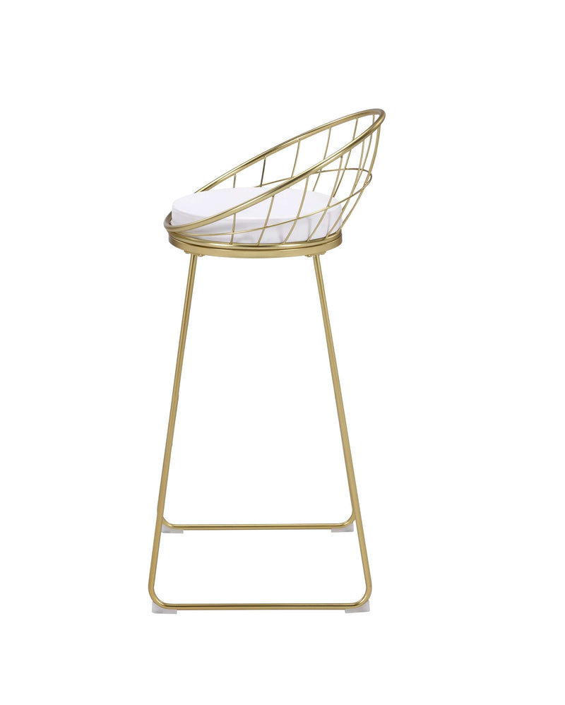 Dione - White & Matte Brass - Bar Stools (Set Of 2) - Ornate Home