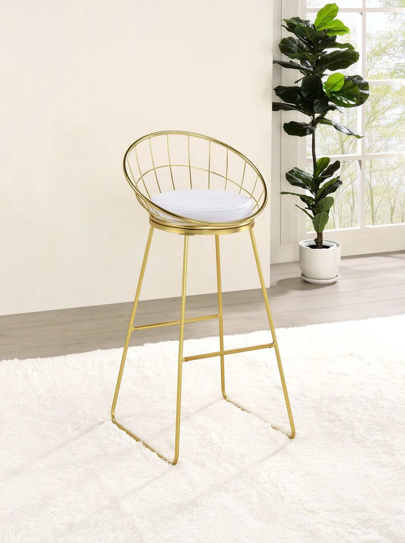 Dione - White & Matte Brass - Bar Stools (Set Of 2) - Ornate Home