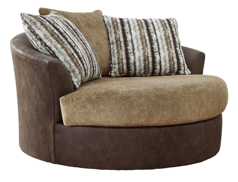 Alesbury Chocolate Oversized Swivel Accent Chair