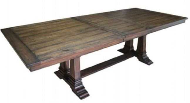 Delphine - Vintage Dark Pine - Dining Table w/ Extension Leaf - Ornate Home