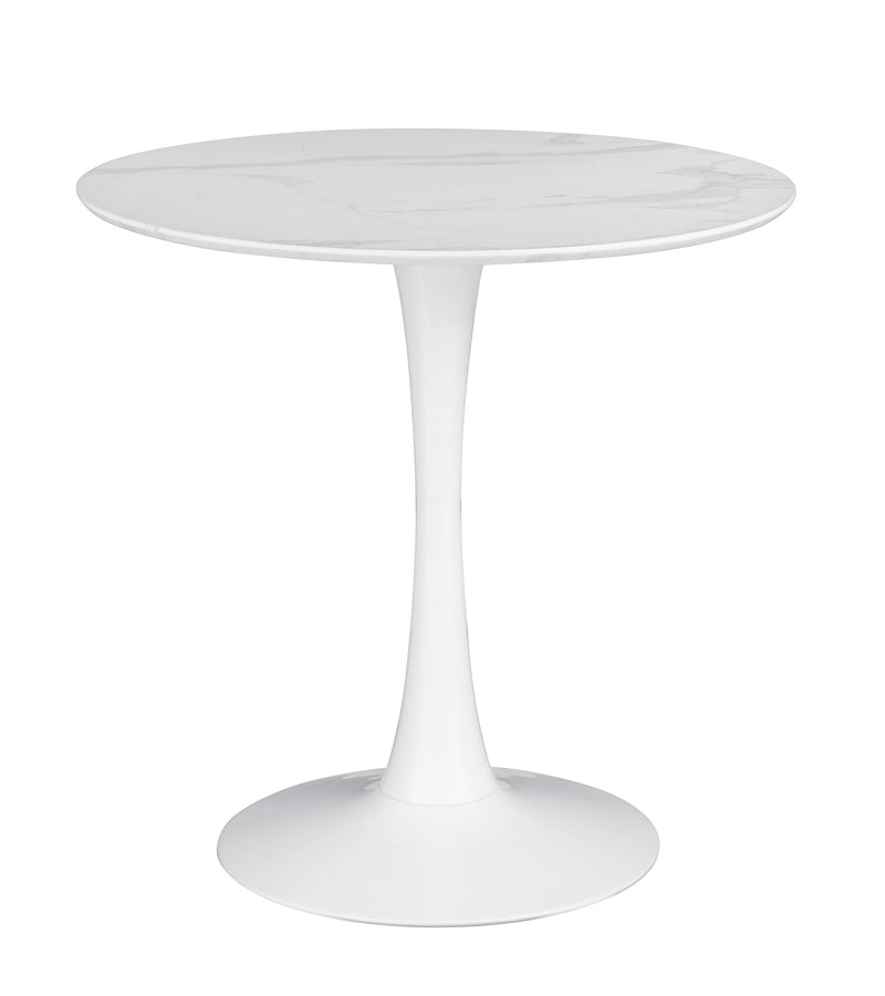 Arkell - White - 30" Round Pedestal Dining Table - Ornate Home