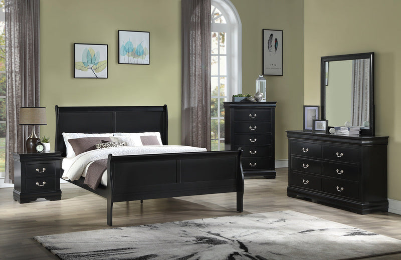 Louis Philip Black Nightstand