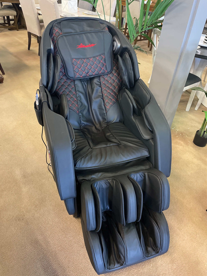 [CYBER WEEK] Nascar - Black - Power Reclining Full Body Massage Chair - Ornate Home