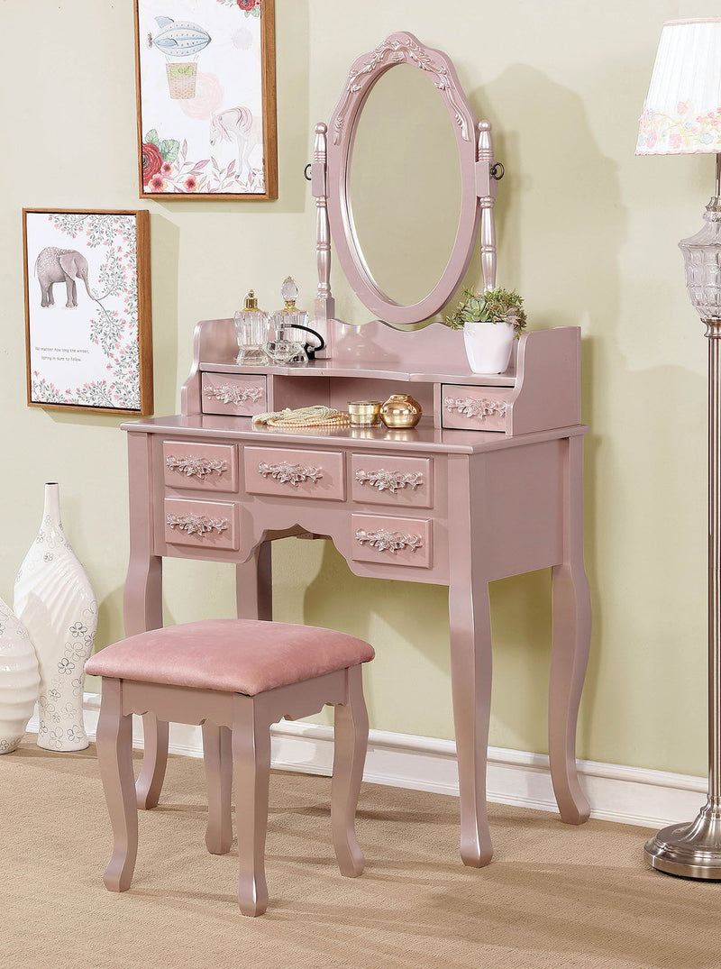 Harriet Rose Gold Vanity Set w/ Stool