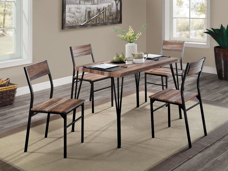 Farnham Natural Tone & Espresso 5pc Dining Room Set