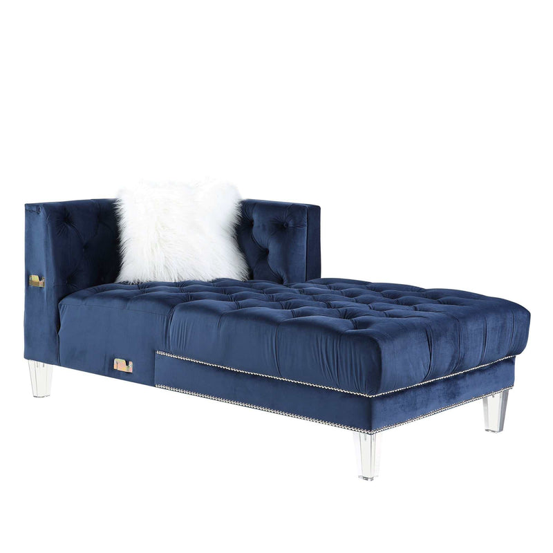 Ezamia - Navy Blue Velvet - U Shape Sectional Sofa - Ornate Home