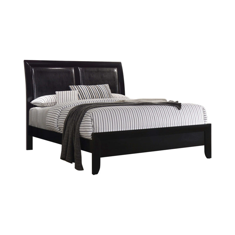 Briana - Black - Eastern King Panel Bed - Ornate Home