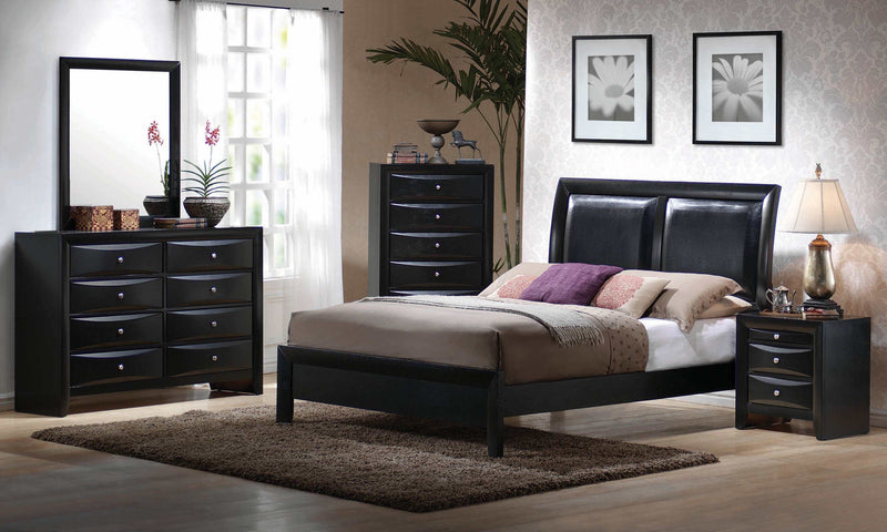 Briana - Black - 5pc Queen Panel Bedroom Set - Ornate Home