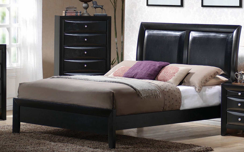 Briana - Black - Eastern King Panel Bed - Ornate Home