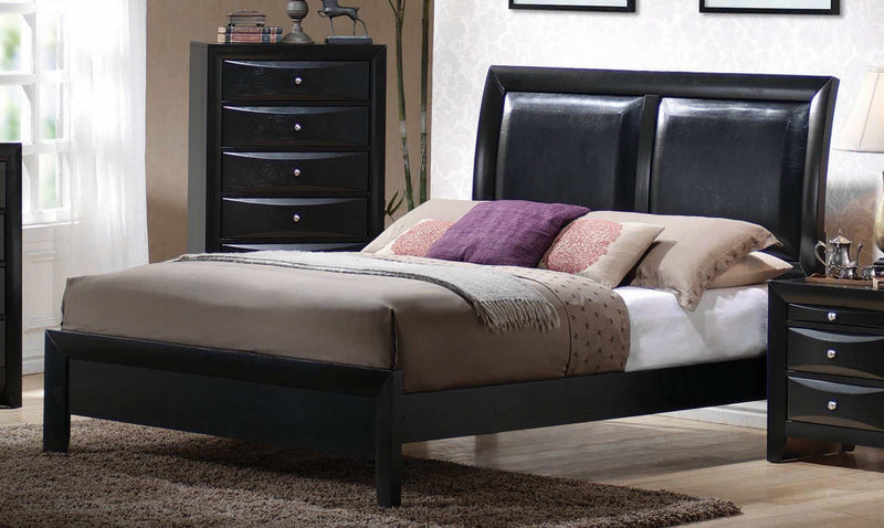 Briana - Black - Queen Panel Bed - Ornate Home