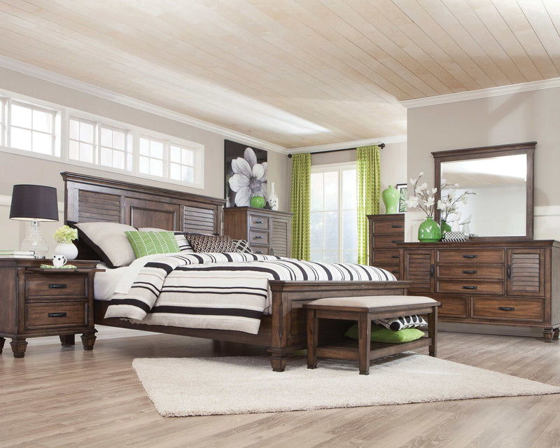 Franco - Burnished Oak - Eastern King Storage Bed - Ornate Home