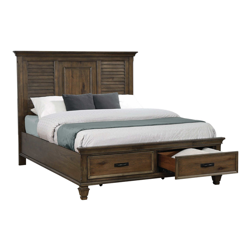 Franco - Burnished Oak - Eastern King Storage Bed - Ornate Home