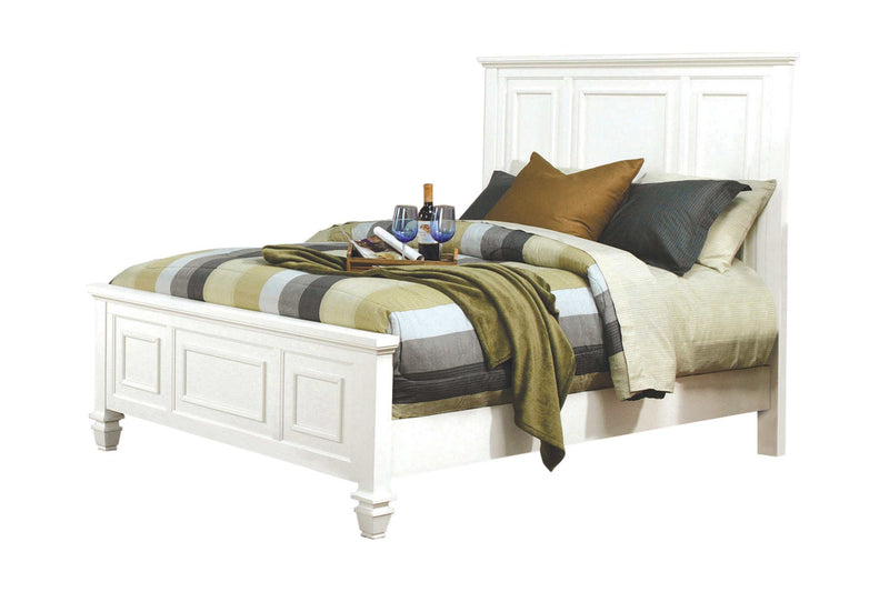 Sandy Beach - White - 5pc California King Bedroom Set - Ornate Home