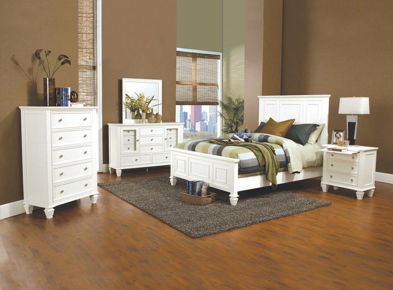 Sandy Beach - White - 4pc Eastern King Bedroom Set - Ornate Home