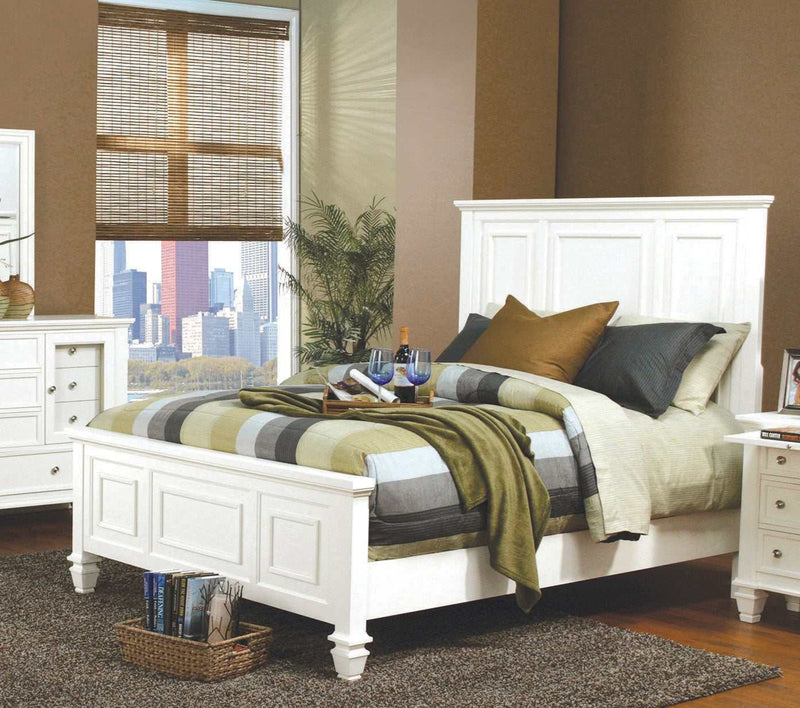 Sandy Beach - White - Eastern King Panel Bed - Ornate Home