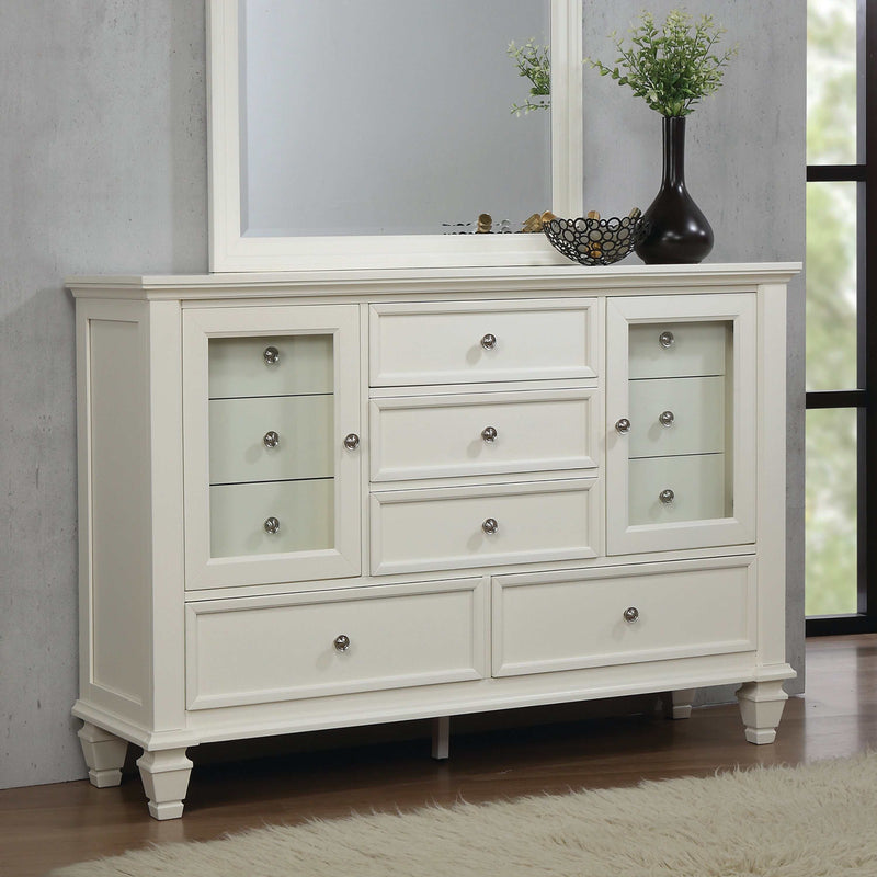 Sandy Beach - White - 11 Drawer Dresser - Ornate Home