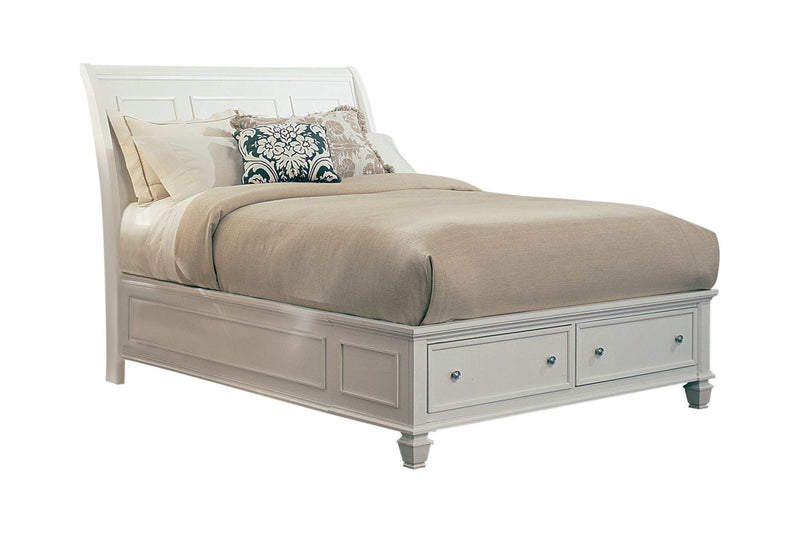 Sandy Beach - White - Queen Storage Bed - Ornate Home