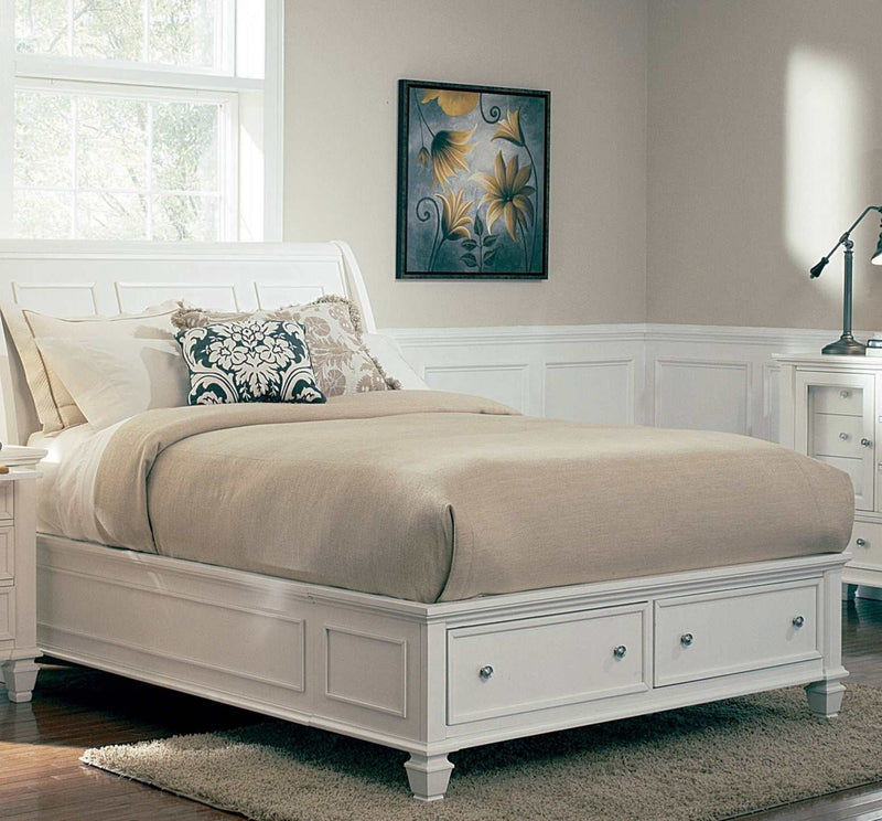 Sandy Beach - White - Eastern King Storage Bed - Ornate Home