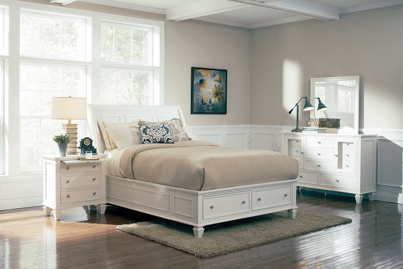 Sandy Beach - White - Queen Storage Bed - Ornate Home