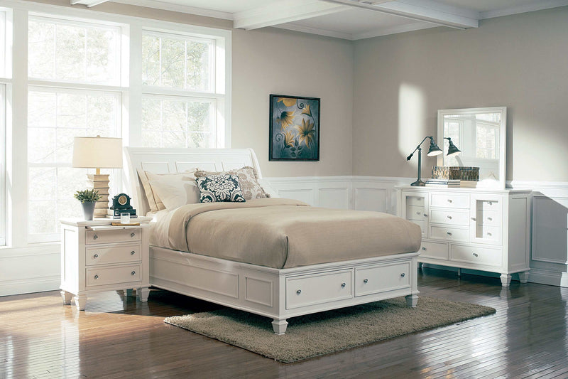 Sandy Beach - White - California King Storage Bed - Ornate Home