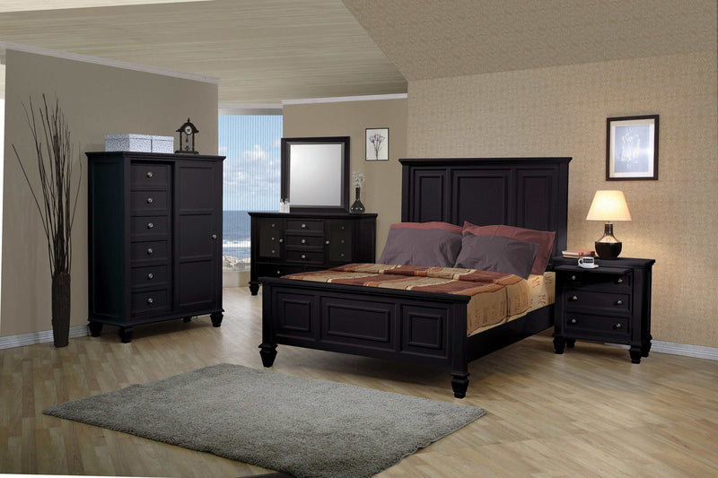 Sandy Beach - Black - Eastern King Panel Bed - Ornate Home