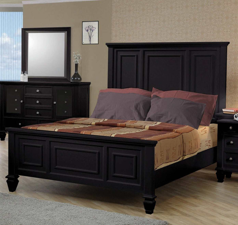 Sandy Beach - Black - Eastern King Panel Bed - Ornate Home