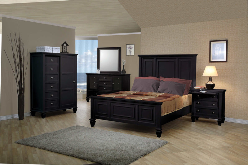 Sandy Beach - Black - Queen Panel Bed - Ornate Home