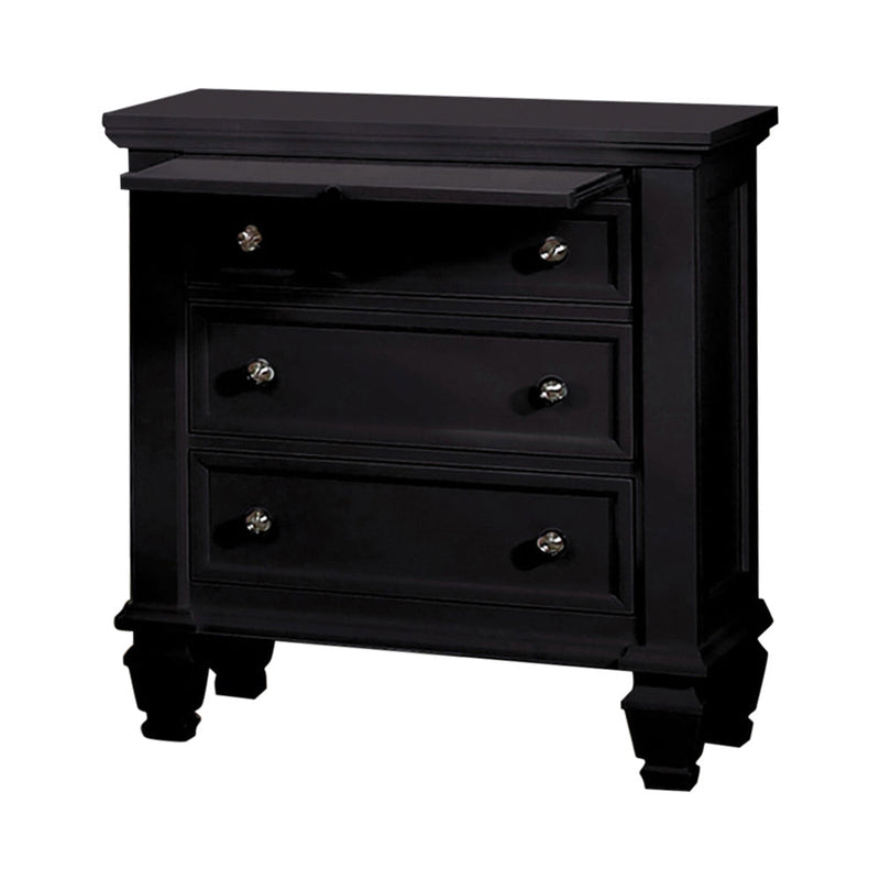 Sandy Beach - Black - Nightstand w/ Tray - Ornate Home