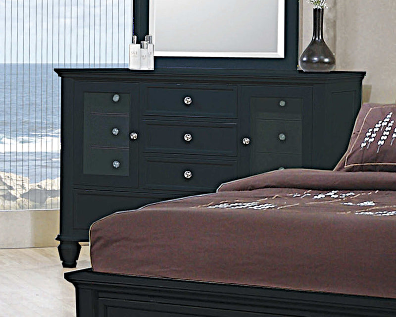 Sandy Beach - Black - 4pc California King Bedroom Set w/ Storage - Ornate Home