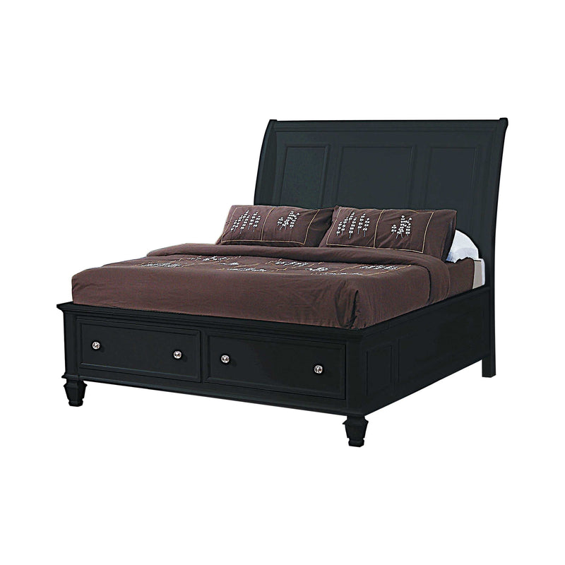 Sandy Beach - Black - Queen Storage Bed - Ornate Home