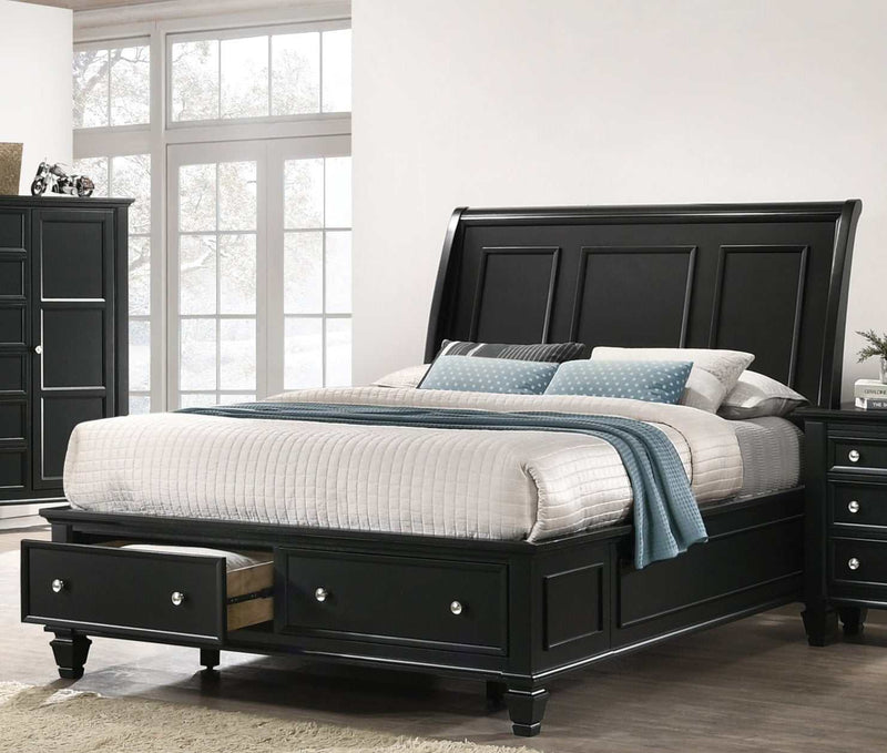 Sandy Beach - Black - Queen Storage Bed - Ornate Home